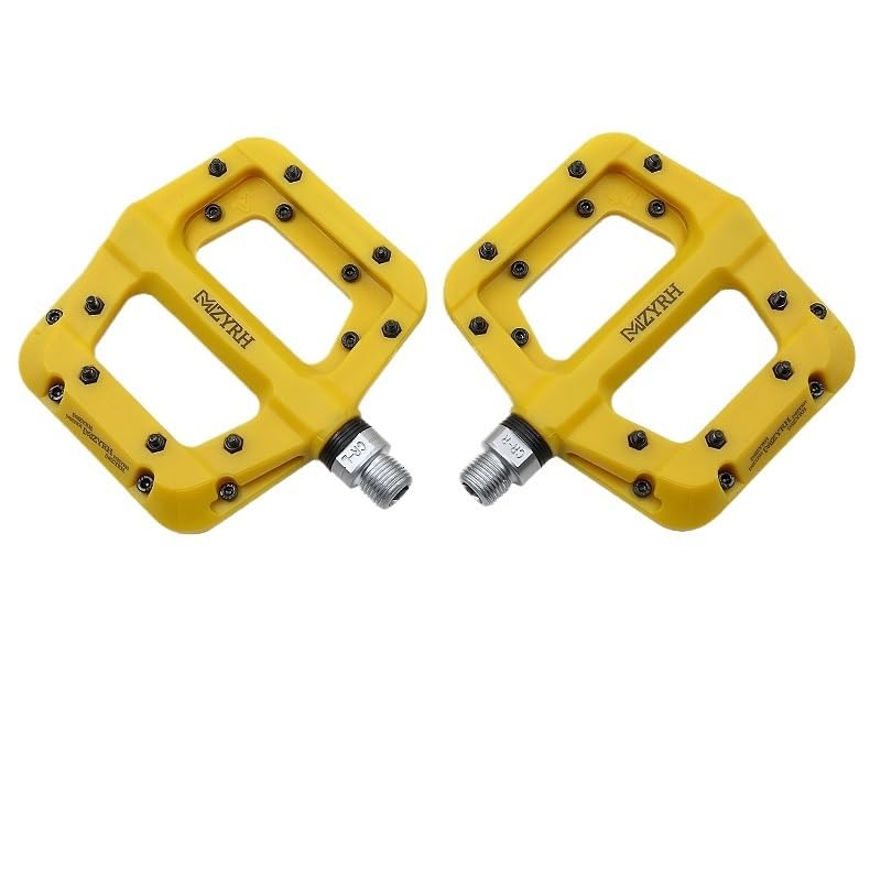 Pedale Velo VTT jaune antidérapante avec roulements étanches