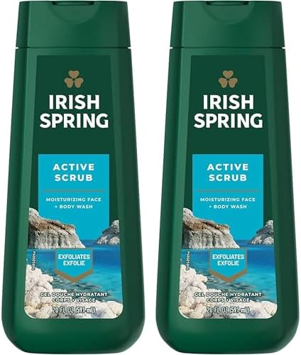 Irish Spring Body Wash, Deep Action Scrub 18 oz (Pack of 2)