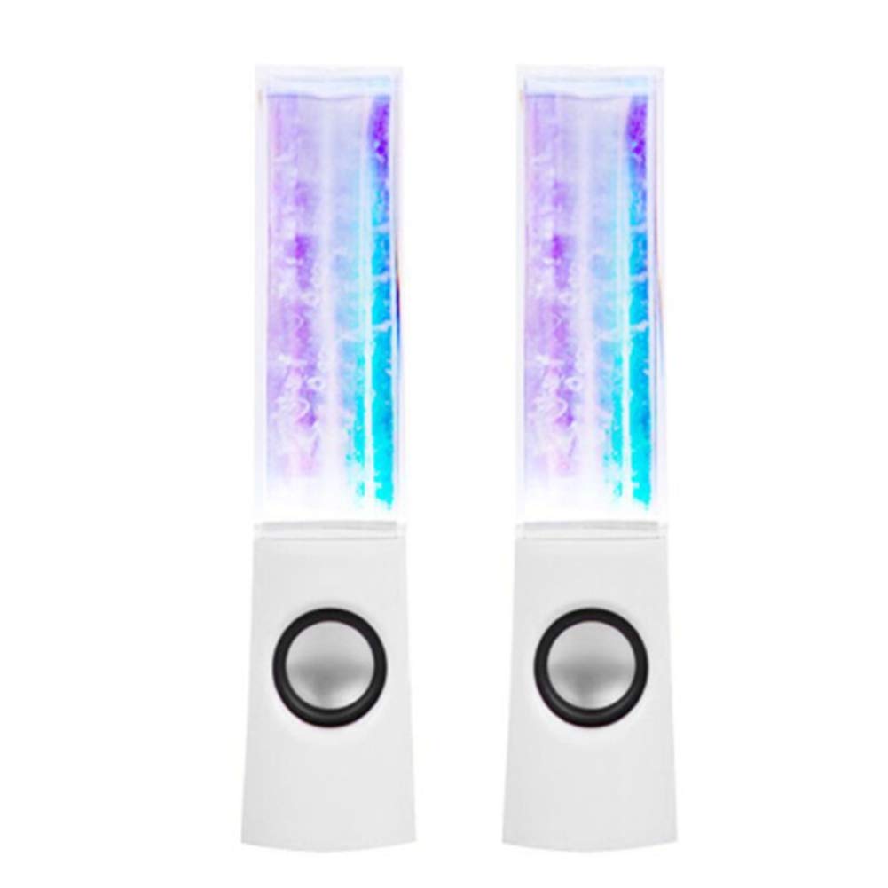 2PCS LED Light Speakers Dancing Water Music Fountain Light for PC Laptop for Phone Portable Desk Stereo Speaker White-image-20
