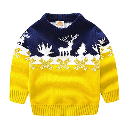 Hpparty - Maglione in maglia di cotone per bambini giallo. 6-7 anni