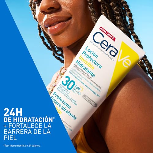 Miniatura 3 de CeraVe, Loción Protectora Invisible Hidratante SPF 30, UVB + UVA, 177 ml | Alta protección UVB + UVA que fortalece la barrera de la piel y sella la hidratación 24 horas.