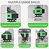 Niveau Laser 360 Autonivelant, Lazer Niveaux Vert 4 x 360°, Niveau laser 4D 16 lignes Auto-nivelant, Laser Chantier, IP54 Waterproof, avec 2 * 2600 mAh Batteries et Télécommande (avec Trépied)
