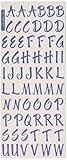 EK Success Glitter Classic Alphabet and Number Stickers 2 Sheets/Package, Blue