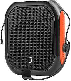 JYX Portable Voice Amplifier with Wired Microphone Headset and waistband,Rechargeable PA System Support MP3,AUX in,REC for Teaching,Meeting,Presentation