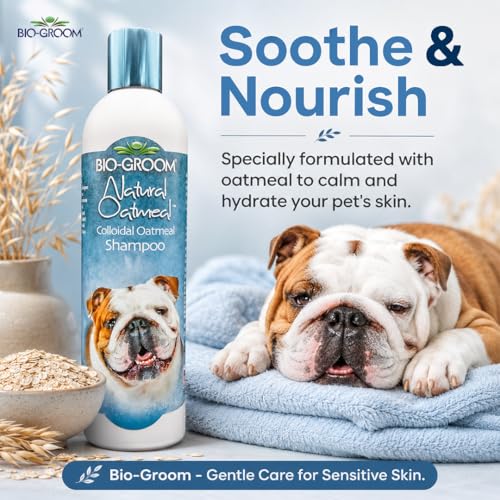 Image of Bio-Groom Natural Oatmeal Soothing Shampoo for Dogs, Replenish Dogs Moisture and Maintain Coat Healthy, Silky, Shiny, Nourishes Skin and Keep Them Smelling Fresh, 355 ml | Natural Oatmeal Formula