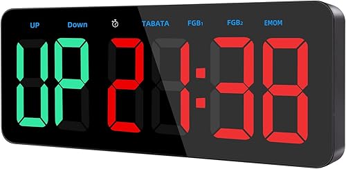 Miniatura 1 de PELLOR Reloj temporizador de gimnasio, temporizador de intervalos con pantalla de modo de función, cronómetro USB enchufable de cuenta