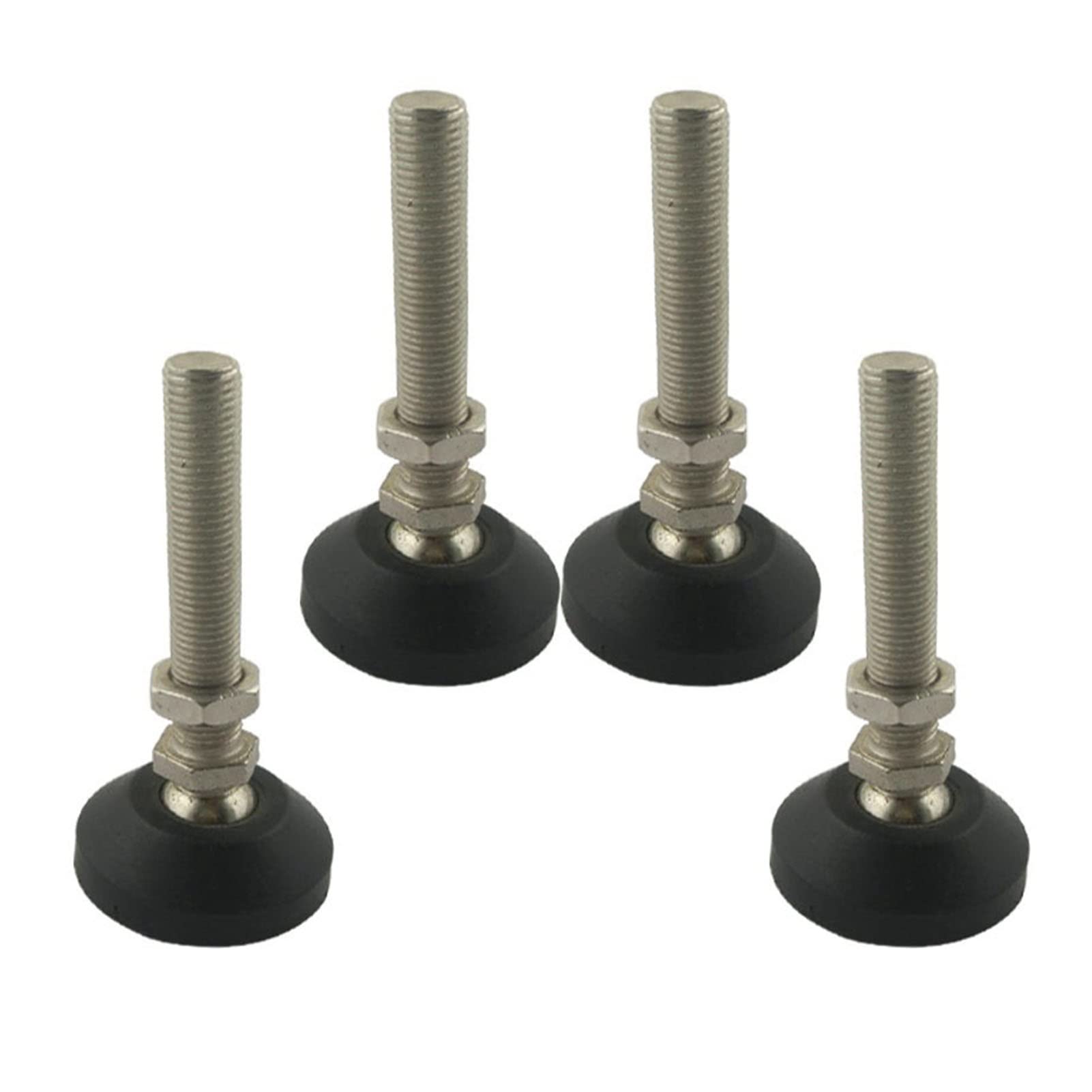 Piedini di livellamento Piedini di livellamento, 4 pezzi M10x80mm Piedini di livellamento regolabili for mobili, Tazze for piedini filettati, Base in nylon Diametro 50mm, for divano, mobile, officine,