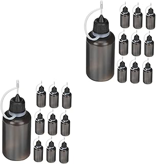 BESPORTBLE 20 Pçs Garrafa De Óleo De Boca Garrafas Plásticas Para Líquidos Garrafas Plásticas De Água Garrafa De Água Preta Papel Quilling Garrafas DIY Espremíveis Garrafa De Aplicador