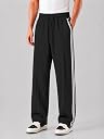 TYSORT Men's Lycra Cargo Track Pants – Loose Fit Joggers for Men | Korean Style Travel & Lounge Wear Trackpants with Pockets Dark Black gallery image