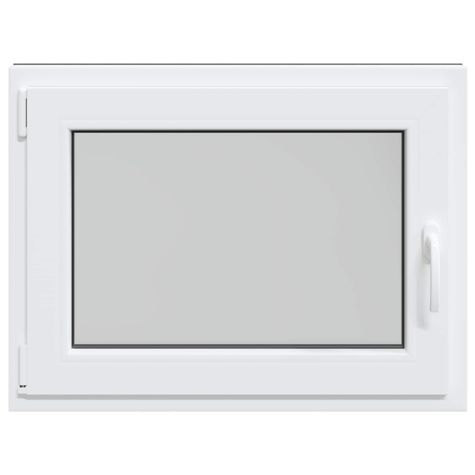 Risor - Finestra per cantina, 80 x 70 cm, in PVC bianco con vetro, inclinabile e girevole, protezione termica e insonorizzazione, telaio in plastica resistente, ideale per ventilazione della