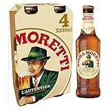 Birra Moretti Lager Beer Bottle, 4 X 330 Ml