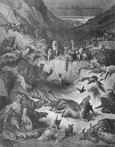 Illustration les Animaux Tombés Malades de la Peste Tableau Toile Déco Bureau