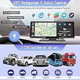 Portable Car Stereo Wireless Apple Carplay Android Auto 10.26’ HD touchscreen Bluetooth Carplay Screen with FM Voice Control 64G TF Card AUX/AV IN/USB Split Screen Function Backup Camera … - Image 6