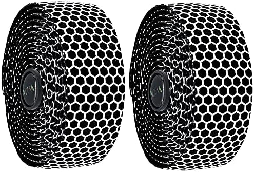 Bike Handlebar Tapes,Cycle bar Tape Honeycomb Style Silicone&EVA Road Bicycle Bar Tape Waterproof Non-Slip Cycling Handle Wraps for Mountain Bike 2 Rolls per Set (White)