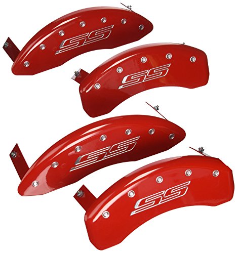 Image of MGP Brake Caliper Covers for 2010-2015 Chevrolet Camaro SS | Requires 18 inch+ Wheels, Red Powder-Coated Aluminum, 4 PCS Front and Rear, Gen 5 /SS Engraving