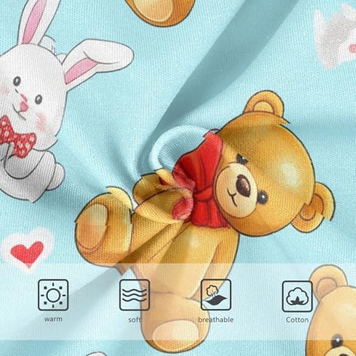 Cute Teddy Bears White Bunny Blue Toddler Girls Underwear 2t Cotton Panties Little Girl Flower Briefs Undies Kids3