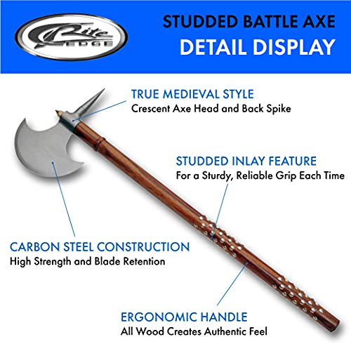 SZCO Supplies Réplica medieval de 81 cm com machado de batalha cravejado (882439)