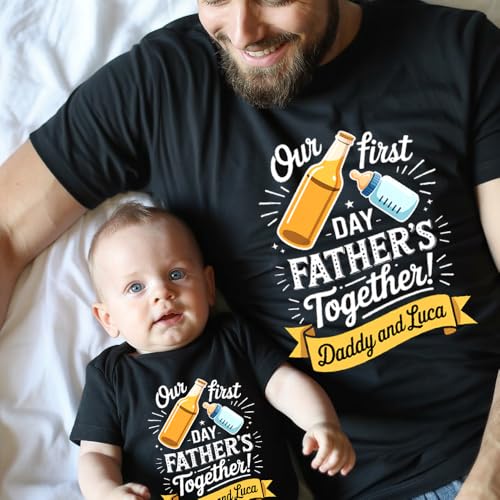 Personalized Our First Father's Day Together Match ing Design Shirts and Onesie 63