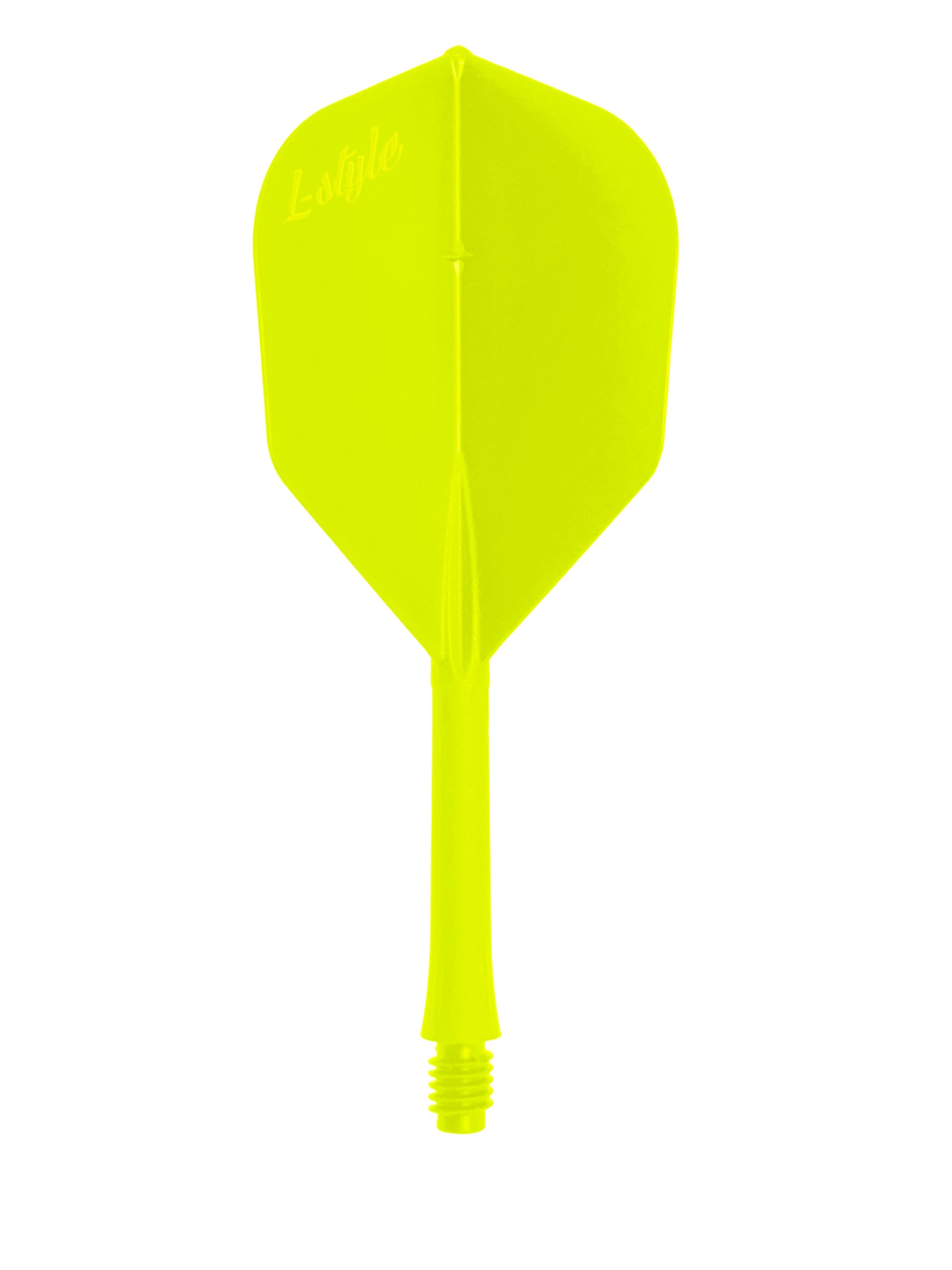 L-style BarFlight 2BA Dart Flight with Integrated Shaft – L3 Shape – 26mm (260) – Neon Yellow - 1 Set (3 Flights)