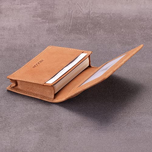 Image of HISCOW Business Card Holder with Large Compartment - Full Grain Leather