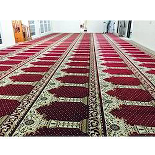Image of Sifa Carpet Hand Washable Zanamaz Prayer Carpet for Masjid(Mosque) - 4x15 Feet Maroon Color