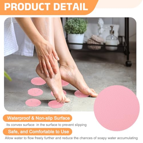 Bandes antidérapantes PEVA haute adhérence rose pour douche et escalier - 4