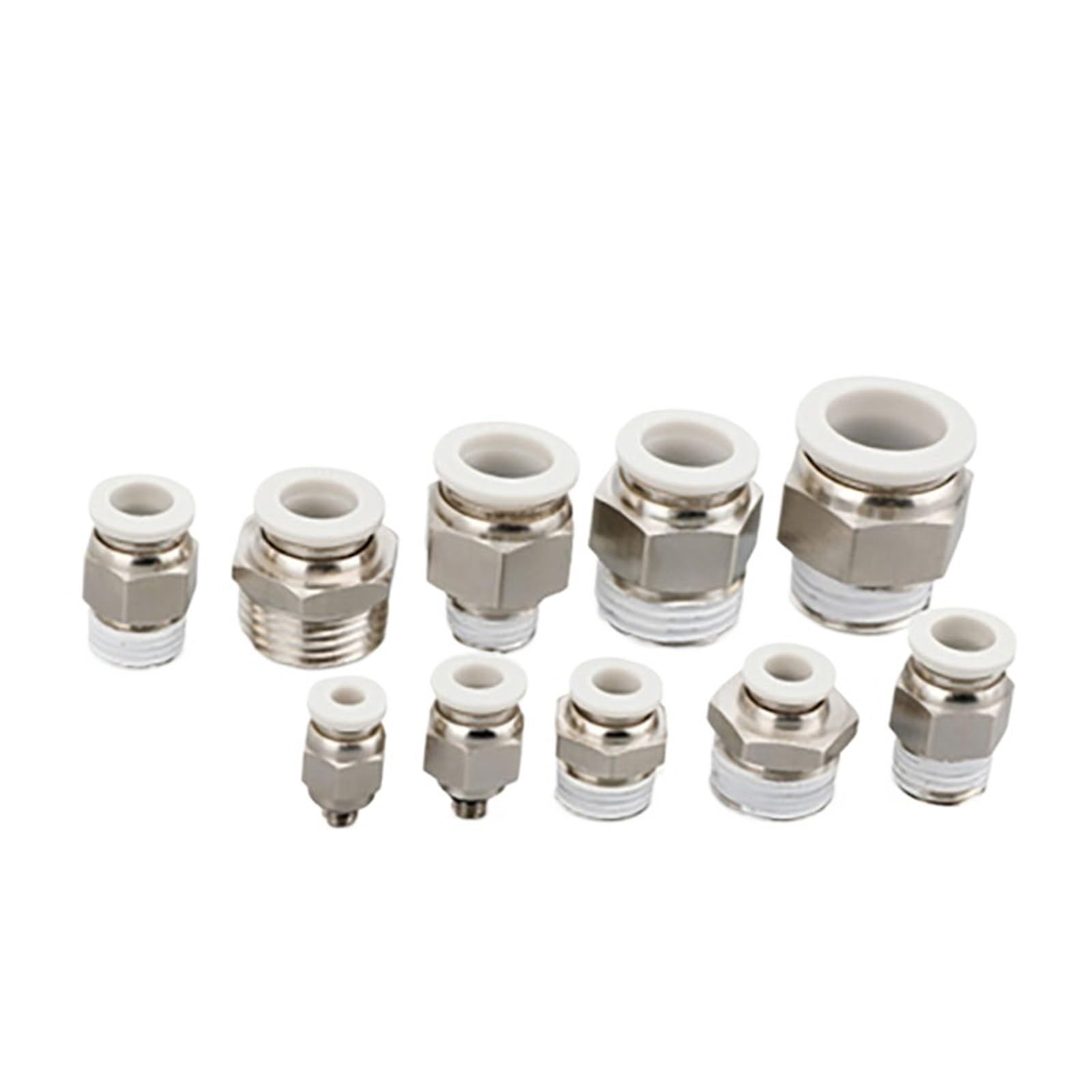 10 raccordi dritti rapidi per tubi PC4-01/PC4-02/PC6-02/PC8-01, raccordi pneumatici (PC4-02-bianco)