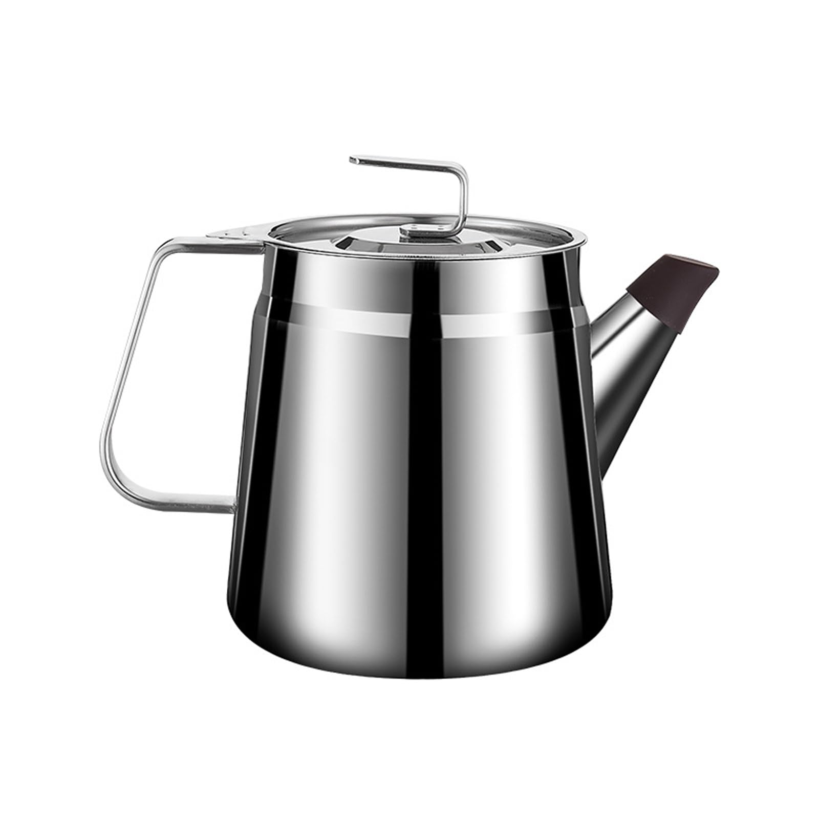 Serbatoio per filtro dell'olio in acciaio inox con setaccio di precisione e coperchio. Contenitore efficiente per grasso da cucina, per conservare