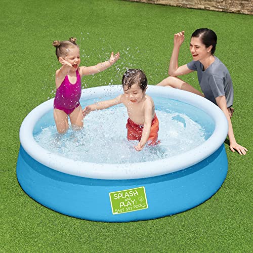 Bestway Fast Set Pool Above Ground Kiddie Swimming Pool 5’ X 15” 57241E , Blue #TOP4