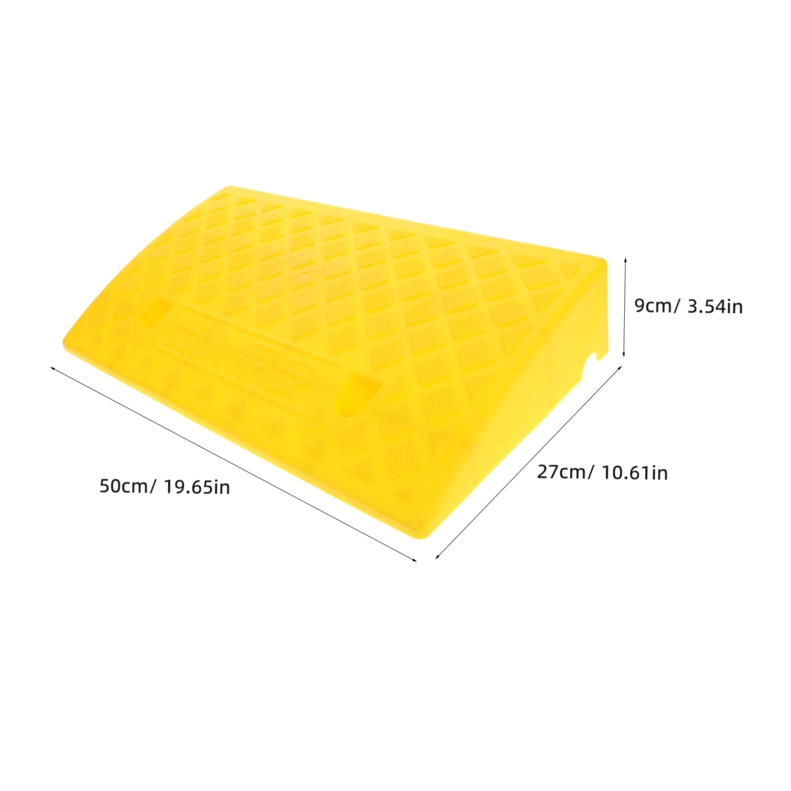 Rampa De Bordillo De Plástico Antideslizante Portátil 50x27x9 Cm Amarilla para Coches y Escaleras Uso Exterior Versátil Movilidad y Acceso Seguro