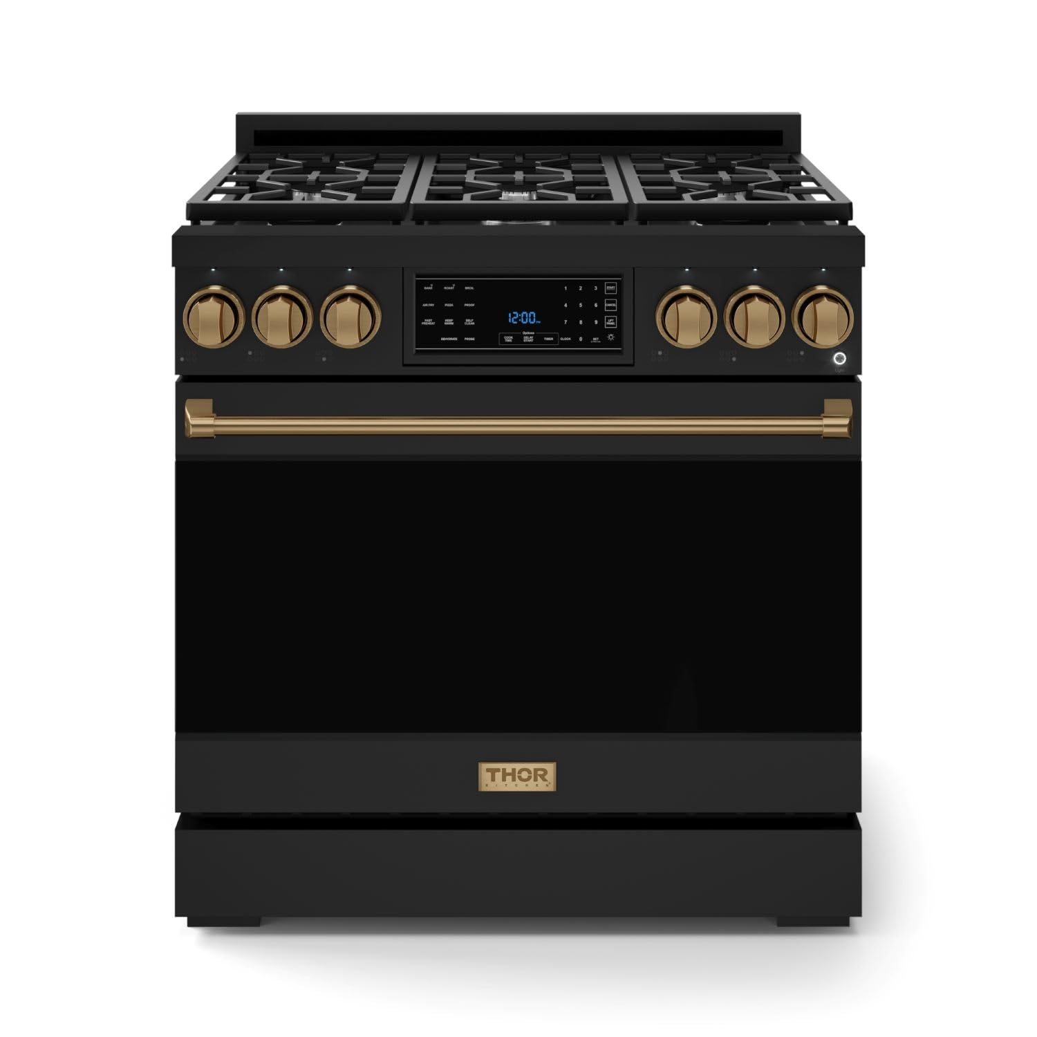 Gordon Ramsay by THOR Kitchen 36 Inch Professional Liquid Propane Range with Tilt Panel Touch Control in Black/Bronze