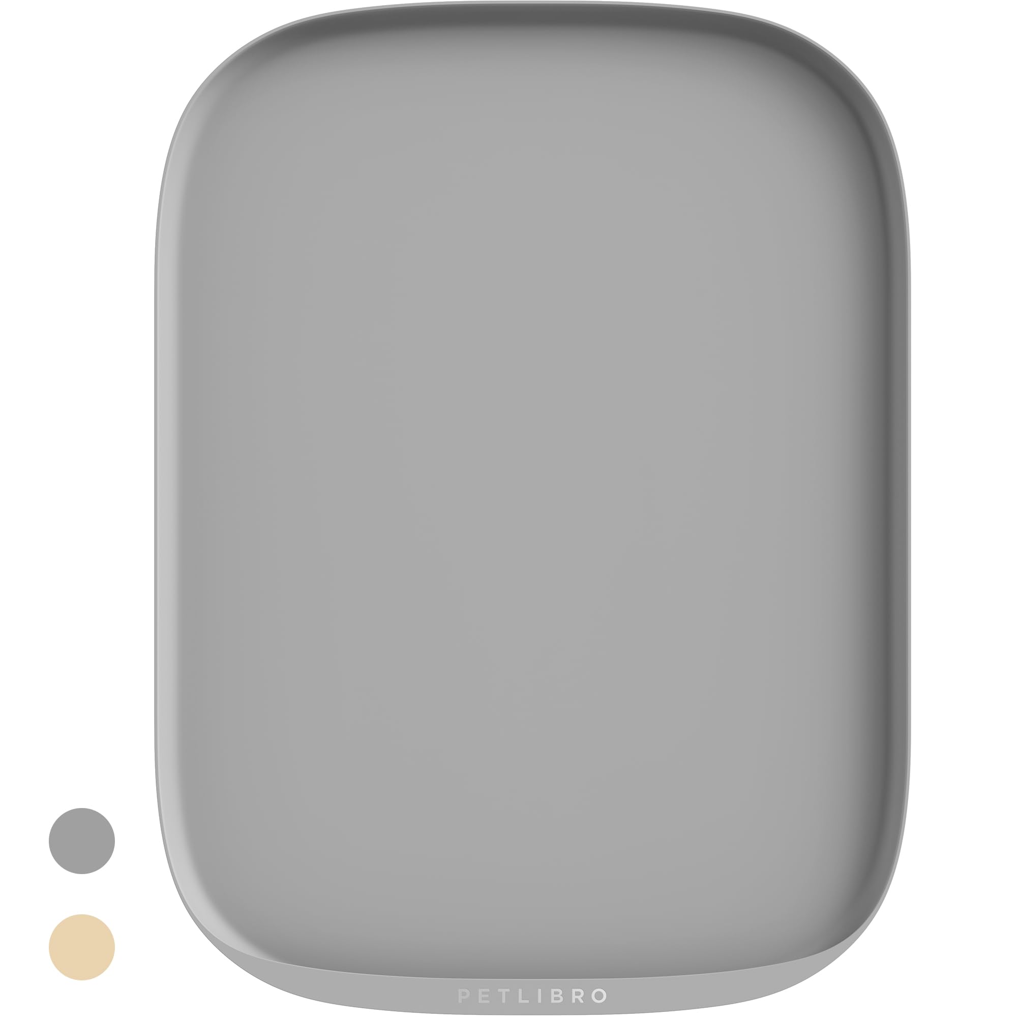 Dog Food Mat, Thickened, Dishwasher Safe Easy to Clean, Raised Edge-1p Coin Height & Non-Slip, Waterproof, Odourless Pet Friendly, Ideal for Cat, Dog's Food Water Bowls (Grey, 55L x 40W cm)