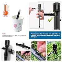VooGenzek 20 Stücke 360 Grad Einstellbare Bewässerung Sprinkler, Garten Bewässerung Tropfer for 4/7mm Schlauch, für Gewächshaus, Topfpflanzen, Schwarz (mit Verbinder) – Ansicht 5