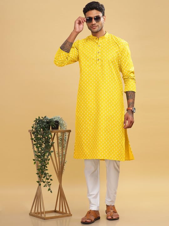 Image of BE ACTIVE Cotton Kurta for Men | Traditional and Classy Design | Indian Kurta | Full Sleeve Kurta