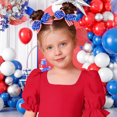 Pinzas de cabello con diseño bandera americana 2 piezas miniatura 2