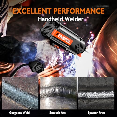 FEMEROL Welding Machine 110V,Handheld Welder, 120A Portable Stick Welder, Hand Held Welder Machine IGBT Inverter Digital Display with Welding Tool Set and Toolbox - Thumbnail 4