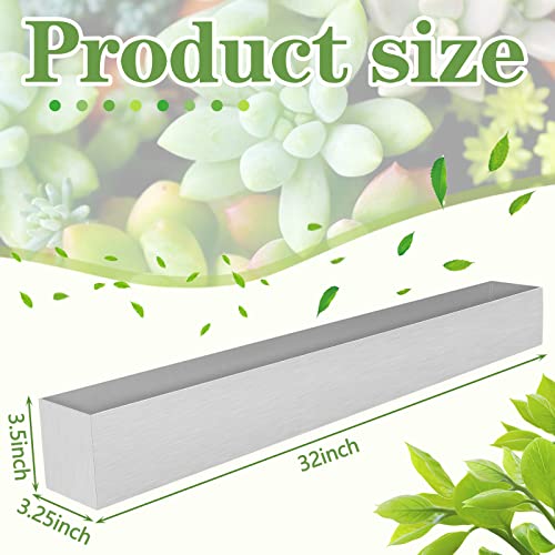 Yaomiao Modern Planter Box 32 Inch Succulent Trough Rectangular Planter Stainless Steel Window Boxes Planters For Table Sill Indoor #TOP1