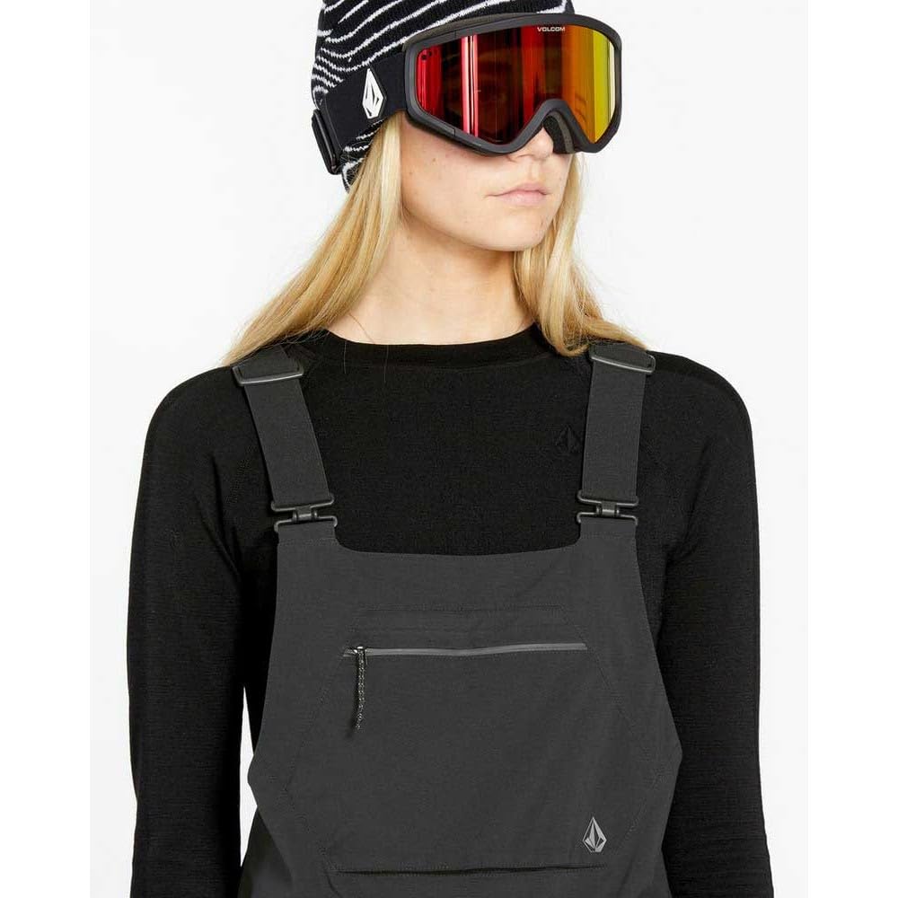 Volcom Women's Elm Stretch Slim Fit Gore-Tex Snowboard Bib Overall Black