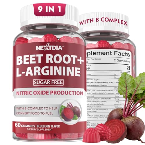 Beet Root Gummies, Beetroot & L-Arginine, Red Beets Supplements w/ Vitamin B1, B2, B3, B5, B6,...