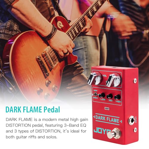 Image of JOYO Modern High-Gain Distortion Guitar Pedal, Analog Circuit with 3-Band EQ & Dark /Bright /OFF Modes, True Bypass (Dark Flame R-17)