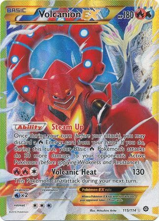 Pokémon Volcanion EX - 115/114 - Secret Rare Steam Siege Singles Collectible Card