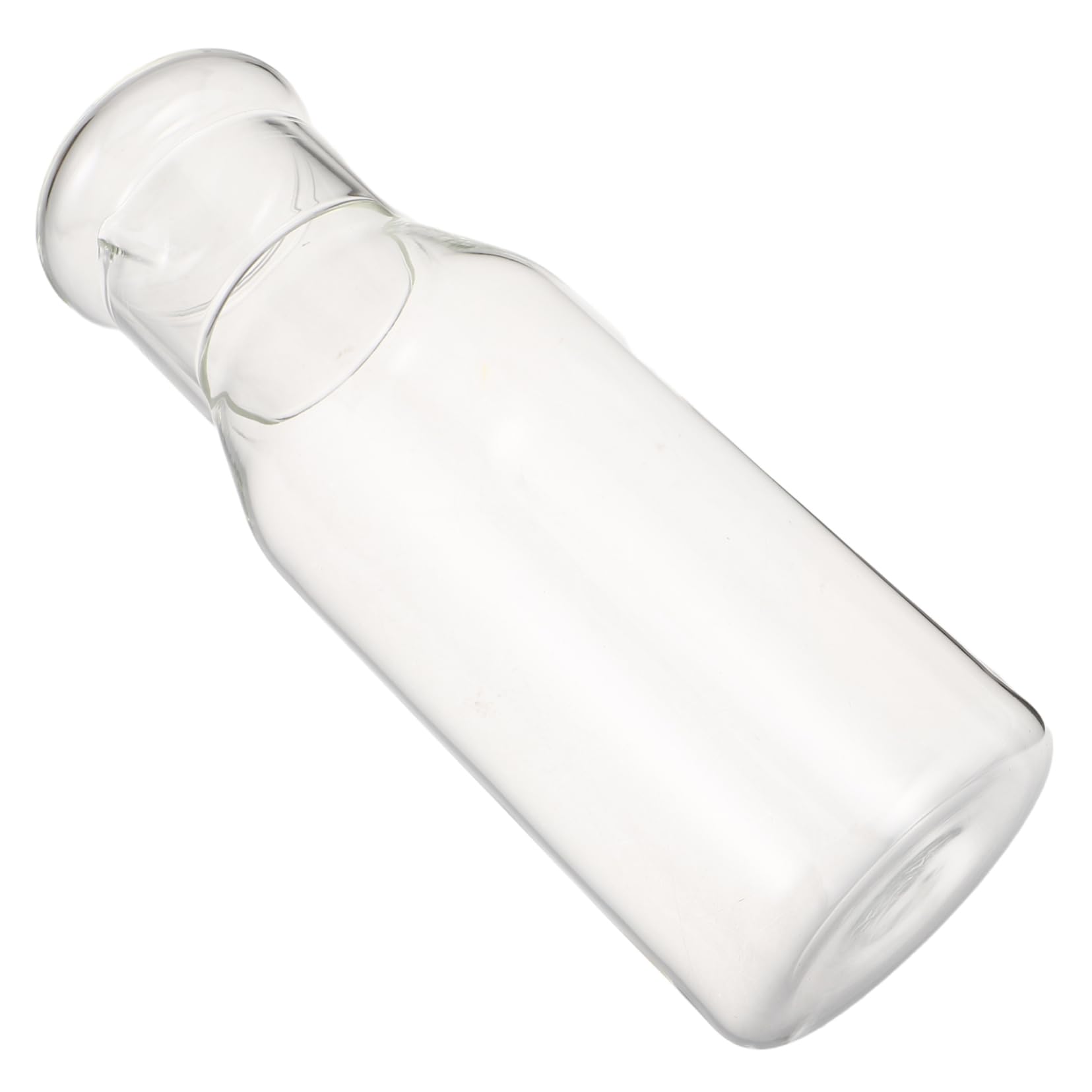 Zerodeko Clear Glass Carafe for Drinks Stylish Beverage Dispenser with Lid for Juice Milk and Water for Nightstand Kitchen Use Easy to Clean and Convenient Single Serving