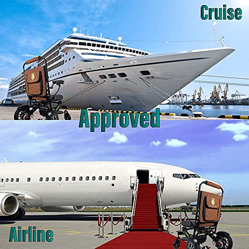 Malisa Electric Wheelchair For Adults, Foldable Lightweight All Terrain Wheelchairs, Limited Edition Power Motorized Electric Wheel Chair, Comfortable Leather Seat, Aid (Silver, Taba) #TOP7