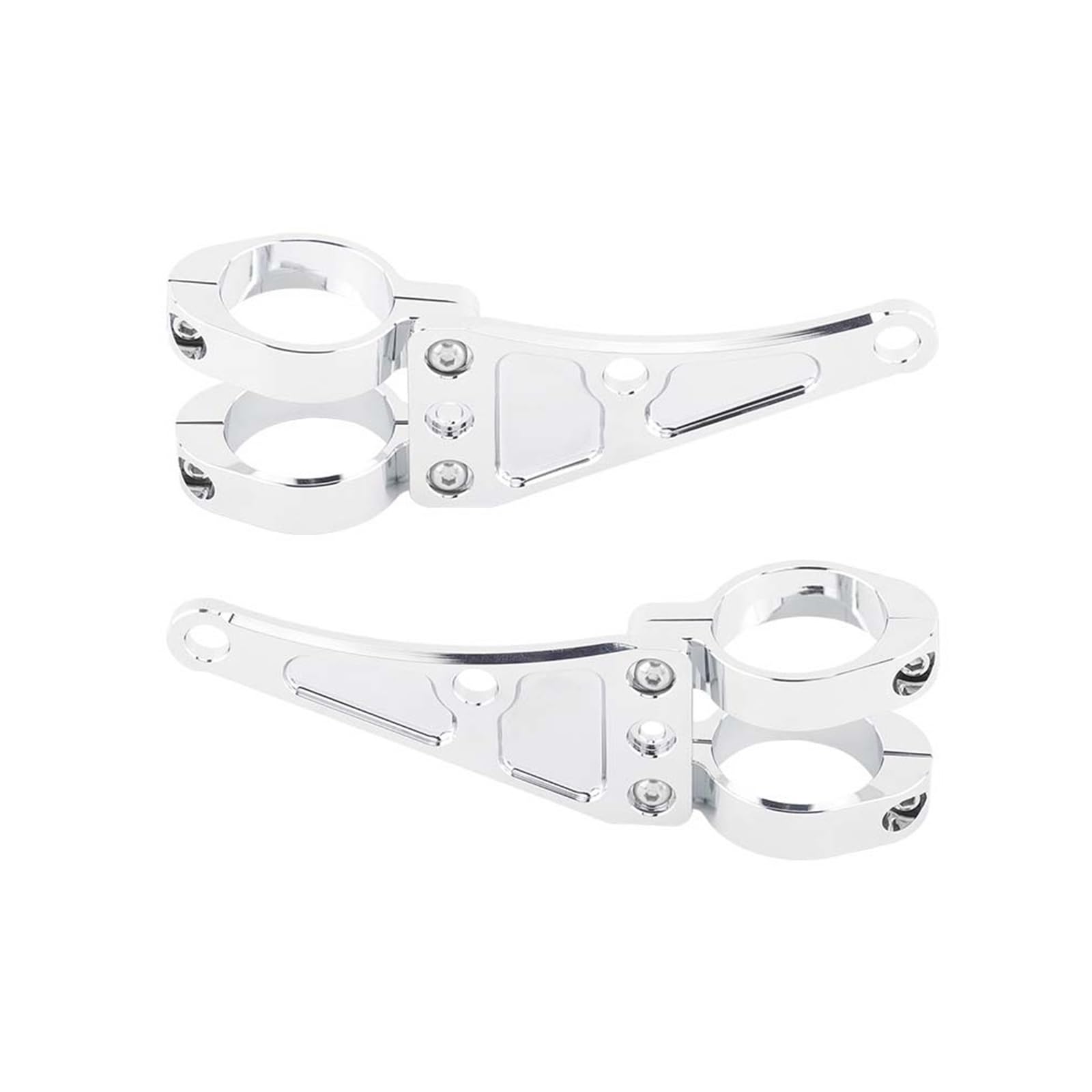 Geardrivex 51-54Mm Chrome Headlight Bracket 33Mm-58Mm Headlight Bracket Mount Clamps Fork 54 49 45 41 37Mm Motorcycle Fit For Bobber Fit For Cafe For Racer(51-54Mm Chrome)