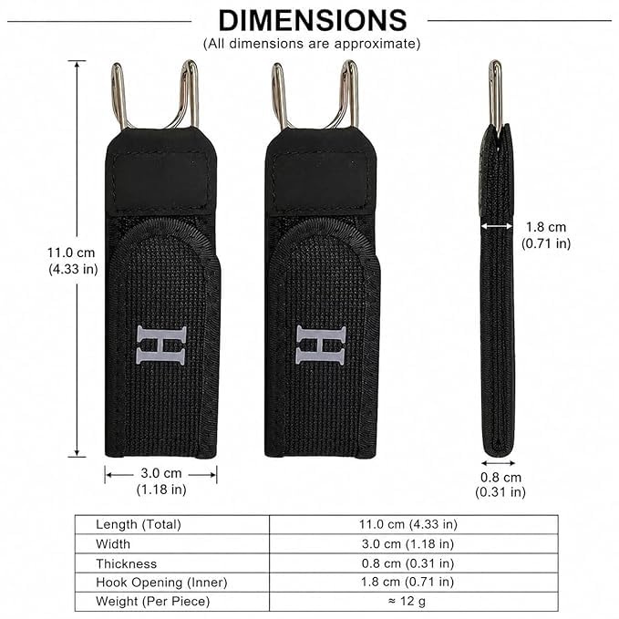 Hey Ghar Soap Buckleless Belt Hook Pant Waist Adjuster Buckle Set, Adjustable Hook and Loop Waist Tightener Clips for Jeans, Trousers and Pants, Black, Pack of 2 1