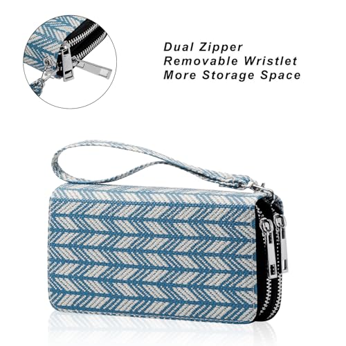 Image of Double Zipper Wallet for Woman Clutch Purse with Cell Phone Holder for Smartphone /Card /Coin /Cash