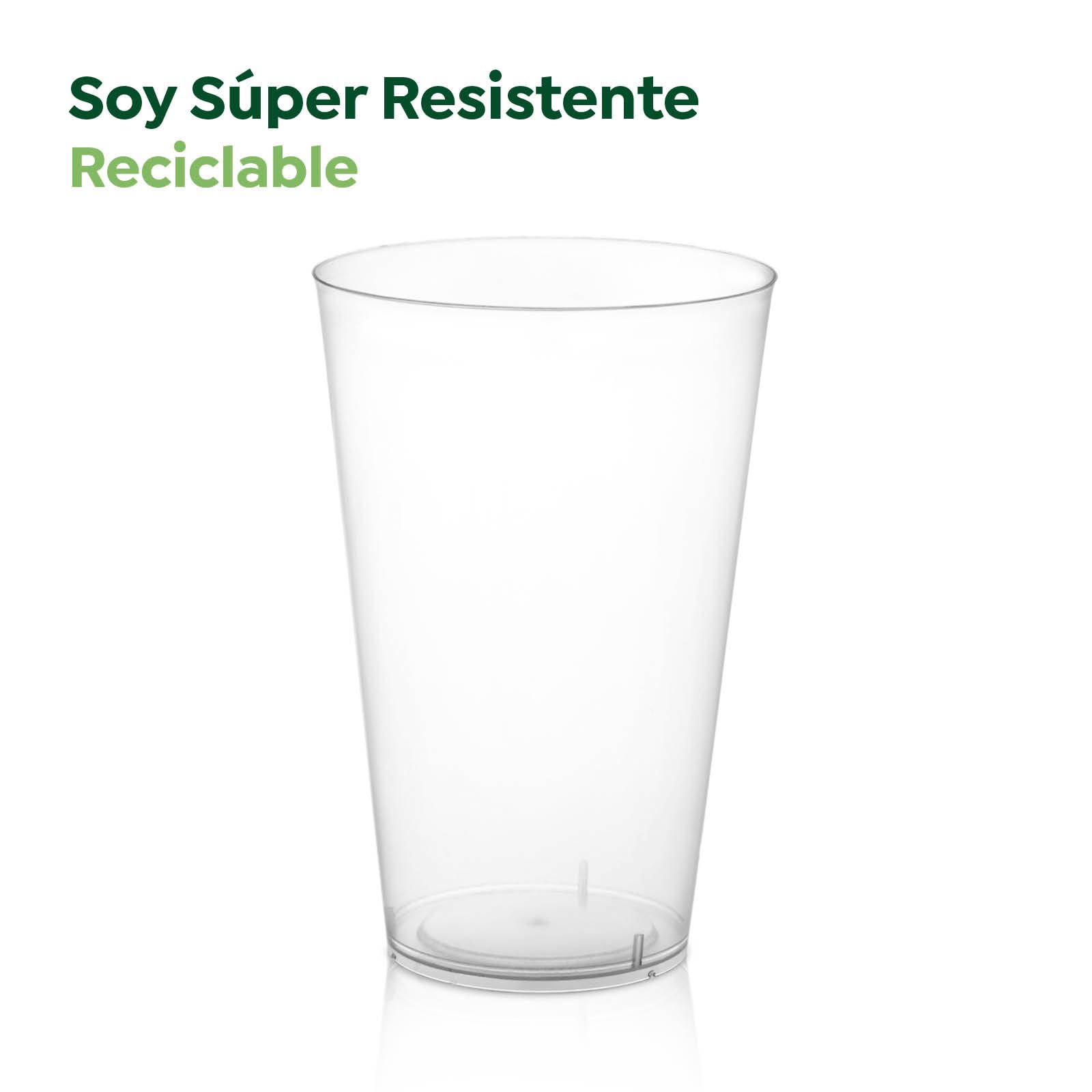 100 Vasos Cubata Anchos Plástico Reutilizables - 400 cc - Vasos Reciclables - Fiestas, Eventos y Celebraciones - VASO CUBATA ANCHO