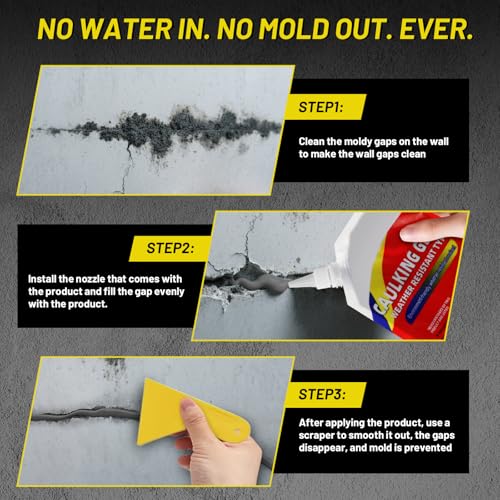 Concrete Crack Filler, Concrete Caulking Adhesive, Quick-Drying Sealant for Professionals, Heavy-Duty Crack Filler for Driveway, Caulking Glue Weather Resistant Type(3PCS)