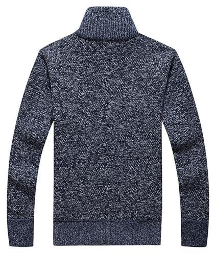 LemonGirl Mens Casual Slim Full Zip Knitted Cardigan Sweater with Pocked2