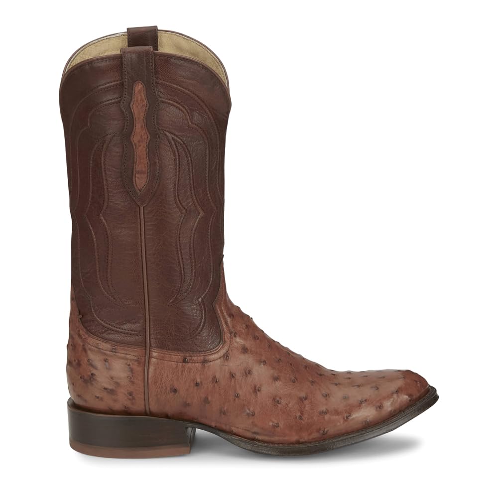 Tony Lama Mens Canonero 12 Inch Full Quill Ostrich Round Toe Dress Boots Mid Calf - Brown - Size 10.5 EE